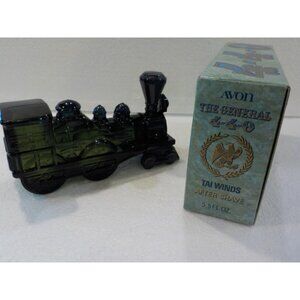 Vintage Avon The General 4-4-0 Tai Winds After Shave 5.5 oz Glass Train Decanter